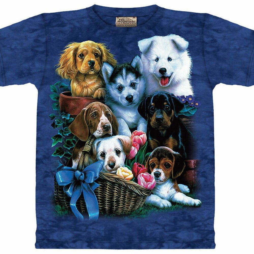 The Mountain Dog Puppy Collage Beagle Rottweiler Cocker Spaniel T-Shirt L-3X